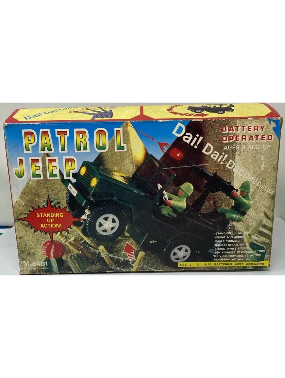Rare Vintage Toy Army Jeep M-8401 Battery Operated 12” Long